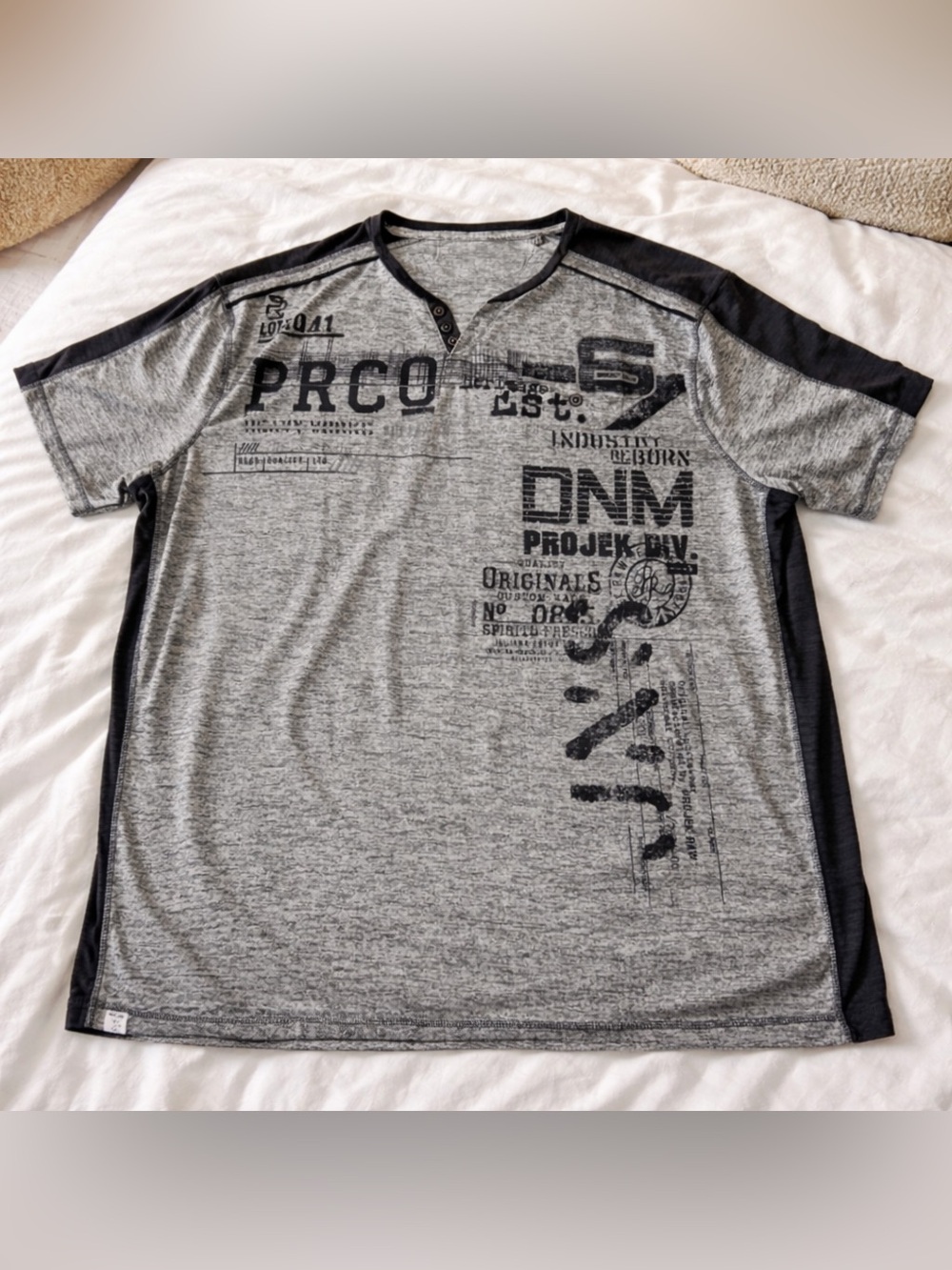 Projek Raw 3XL Heather Gray Graphic T Shirt Industrial Urban Streetwear Tee EUC